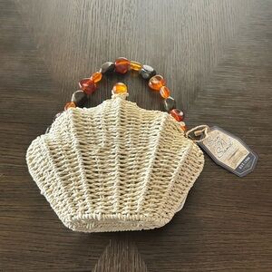 Sun ’N’ Sand Accessories NWT woven straw mini handbag with beaded handle